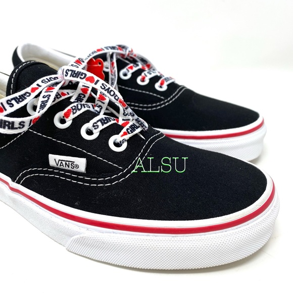 💖MEGA SALE💖VANS ERA I heart ❤️ Black Canvas Men's Size 9.5 13 VN0A4U39WKU - Picture 4 of 12